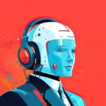 cyborg, chatbot, chat, bot, robot, tech, tech support, customer support, background, illustrated, online, internet, technology, modern, artificial intelligence, data, future, ai, ai generated